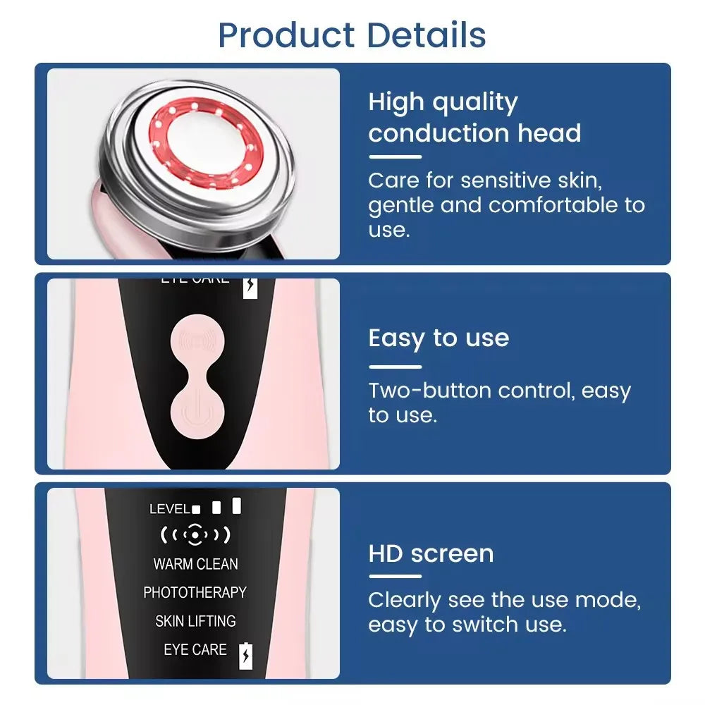 Multifunction Facial Massager 4 in 1 RF EMS  Skin Care Tools