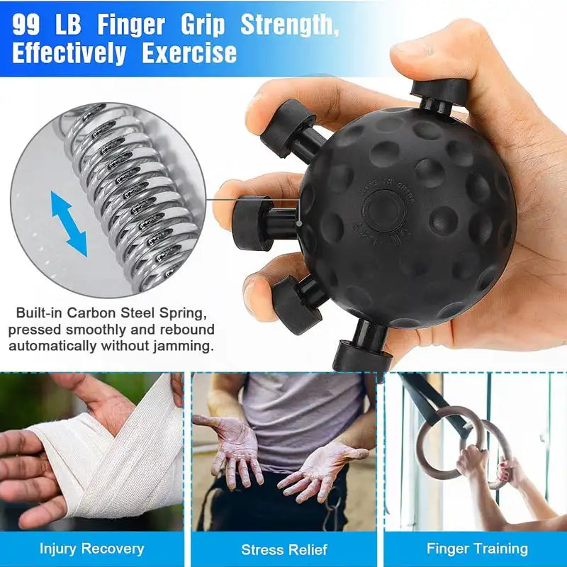 Strengthening finger exerciser, hand clamp exerciser, five-finger