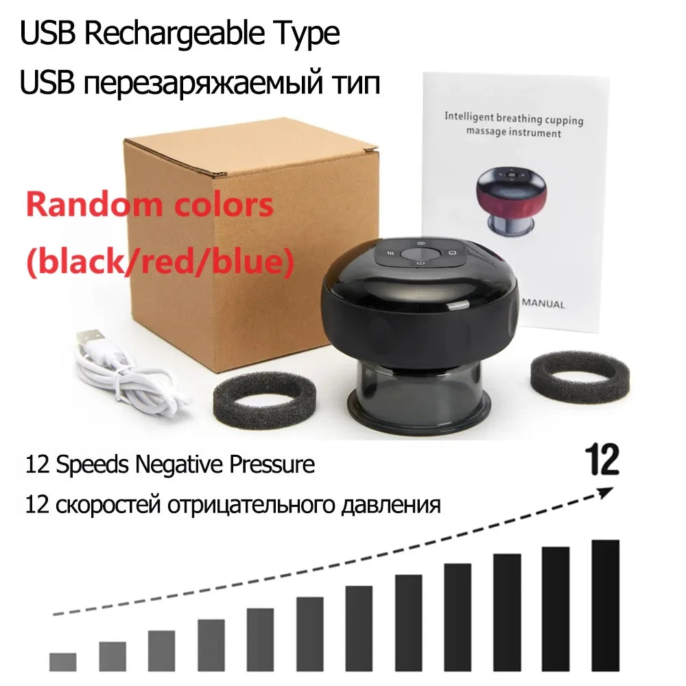Recharge Electric Vacuum Cupping Therapy Set Skin Scraping