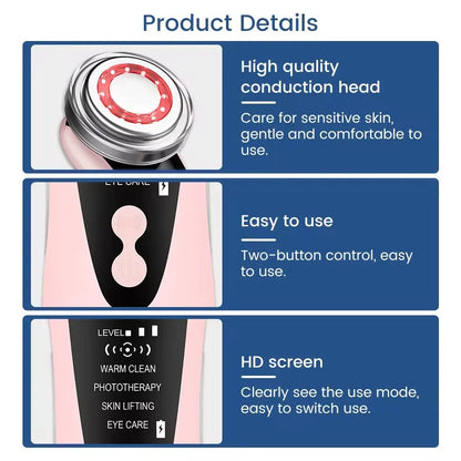 Multifunction Facial Massager 4 in 1 RF EMS  Skin Care Tools