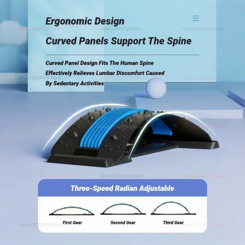 4-Level Adjustable Back Stretcher Back Massager Lumbar