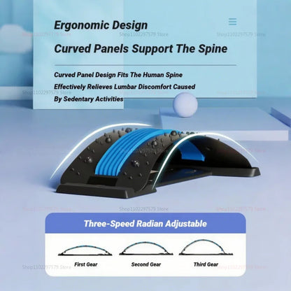 4-Level Adjustable Back Stretcher Back Massager Lumbar