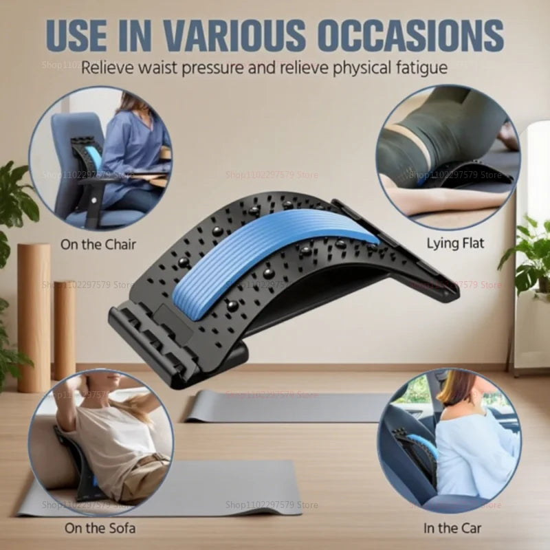 4-Level Adjustable Back Stretcher Back Massager Lumbar